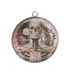 Pendentif Cabochon Argent - squelette Steampunk