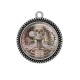 Pendentif Cabochon Argent - squelette Steampunk