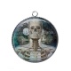 Pendentif Cabochon Argent - squelette Steampunk