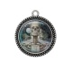 Pendentif Cabochon Argent - squelette Steampunk