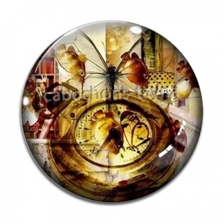 Cabochon Verre - libellule Steampunk