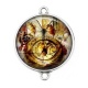 Connecteur Cabochon Argent - libellule Steampunk