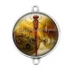 Connecteur Cabochon Argent - libellule Steampunk