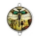 Connecteur Cabochon Argent - libellule Steampunk