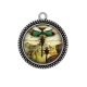 Pendentif Cabochon Argent - libellule Steampunk