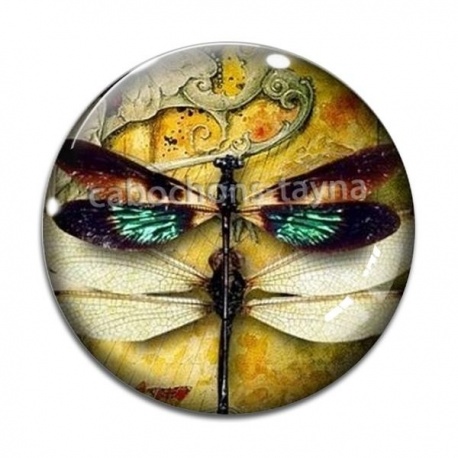Cabochon Verre - libellule Steampunk