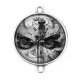 Connecteur Cabochon Argent - libellule Steampunk