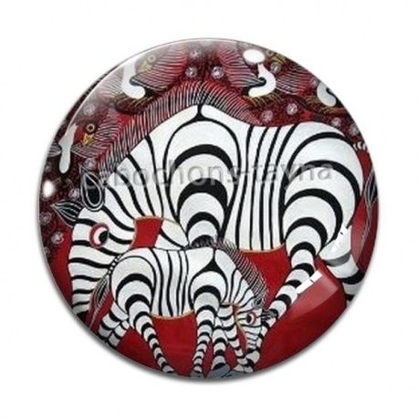 Cabochon Verre - zébre