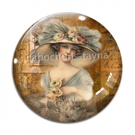 Cabochon Verre - femme Antoinette