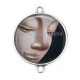 Connecteur Cabochon Argent - bouddha