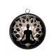 Pendentif Cabochon Argent - bouddha