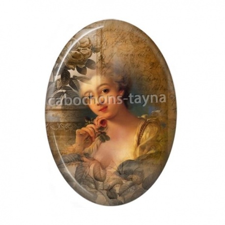 Cabochon Résine Ovale - femme Antoinette