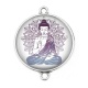 Connecteur Cabochon Argent - bouddha