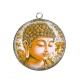 Pendentif Cabochon Argent - bouddha