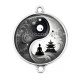 Connecteur Cabochon Argent - yin yang méditation