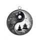 Pendentif Cabochon Argent - yin yang méditation