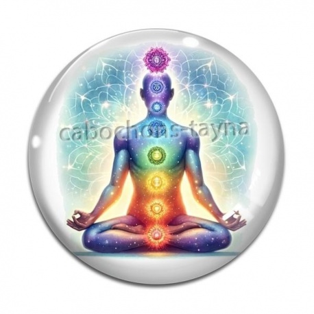 Cabochon Verre - méditation chakra