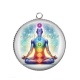 Pendentif Cabochon Argent - méditation chakra