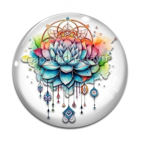Cabochon Verre - fleur de lotus