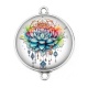 Connecteur Cabochon Argent - fleur de lotus