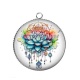 Pendentif Cabochon Argent - fleur de lotus