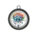 Pendentif Cabochon Argent - fleur de lotus