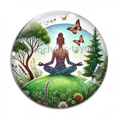Cabochon Verre - méditation yoga