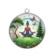Pendentif Cabochon Argent - méditation yoga