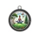 Pendentif Cabochon Argent - méditation yoga