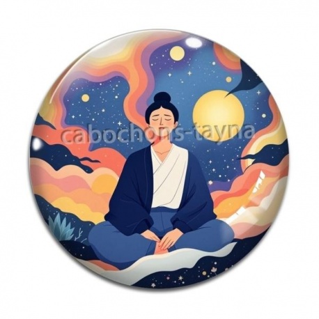 Cabochon Verre - méditation yoga