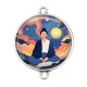 Connecteur Cabochon Argent - méditation yoga