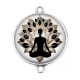 Connecteur Cabochon Argent - méditation 