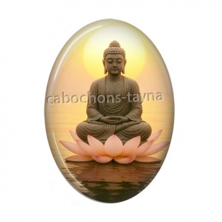 Cabochon Résine Ovale - méditation yoga