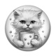 Cabochon Résine - chat tasse