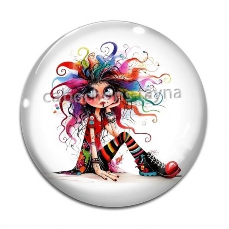 Cabochon Verre - femme humoristique
