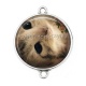 Connecteur Cabochon Argent - chat