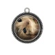 Pendentif Cabochon Argent - chat