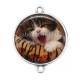 Connecteur Cabochon Argent - chaton