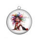 Pendentif Cabochon Argent - femme humoristique