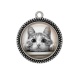 Pendentif Cabochon Argent - chat