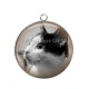 Pendentif Cabochon Argent - chat