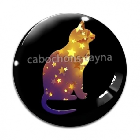 Cabochon Verre - chat