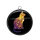 Pendentif Cabochon Argent - chat