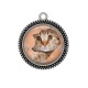 Pendentif Cabochon Argent - chat