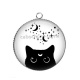 Pendentif Cabochon Argent - chat