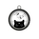 Pendentif Cabochon Argent - chat