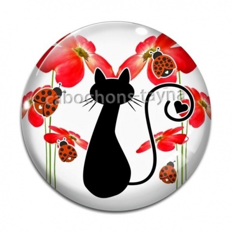 Cabochon Verre - chat