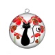 Pendentif Cabochon Argent - chat