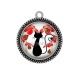Pendentif Cabochon Argent - chat