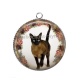 Pendentif Cabochon Argent - chat